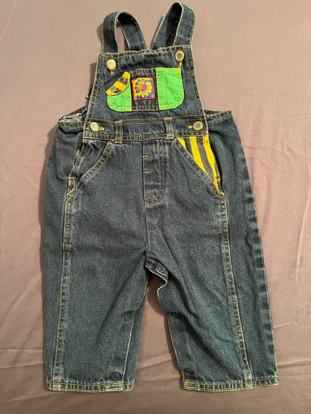 Vtg Denim Patchwork Overalls